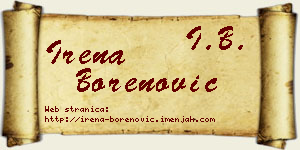Irena Borenović vizit kartica
